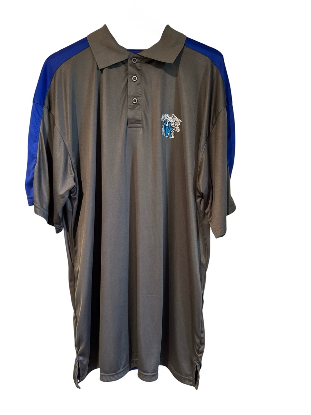 University of Kentucky Men’s Polo Shirt Grey & Blue Big & Tall 2XLT Used